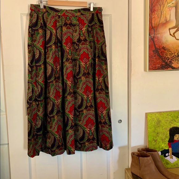 Vintage Dresses & Skirts - Vintage Jewel-Tone Midi or Long Skirt